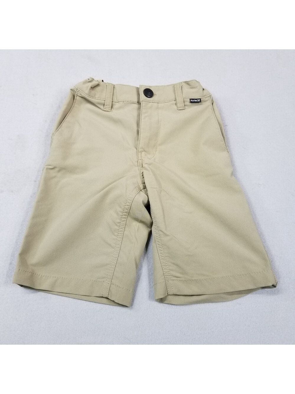 Hurley Shorts Boys Size 7 Brown Beige Golf Dri Stretch Adjustable Waist